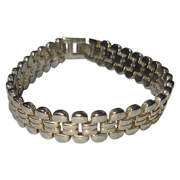 Vintage Silver Tone Panther Link‎ Bracelet 8" - Picture 5 of 7